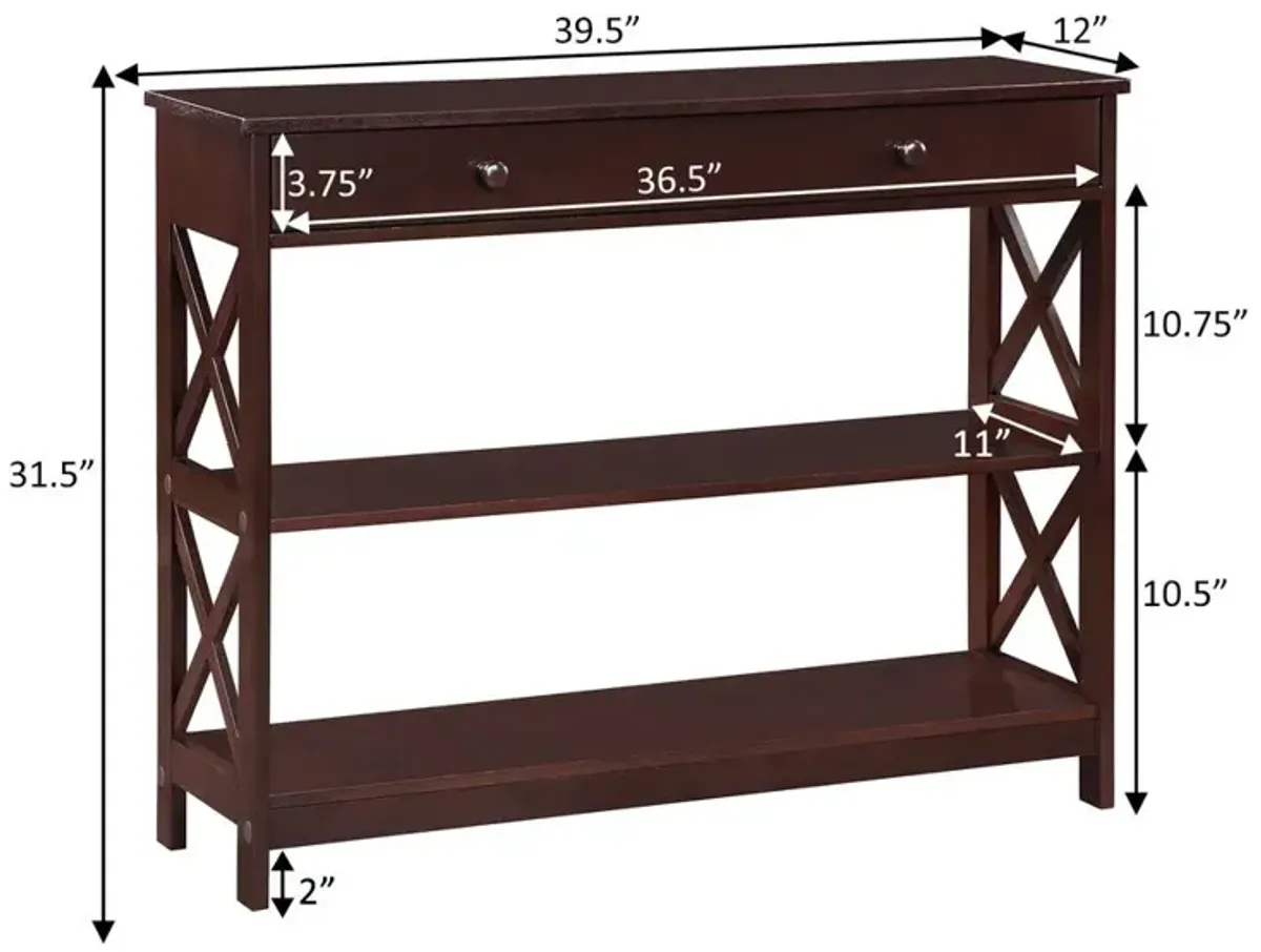 Convience Concept, Inc. Oxford 1 Drawer Console Table with Shelves