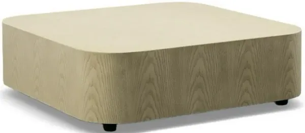 Cid Macy 36 Inch Low Coffee Table, Square Modern Style, Beige Brown Finish - Benzara