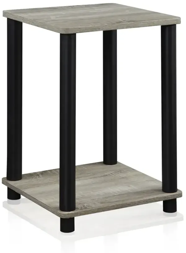 Turn-N-Tube End Table, French Oak Grey/Black