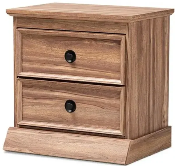 Ryker Modern and Contemporary Oak Finished 2-Drawer Wood Nightstand