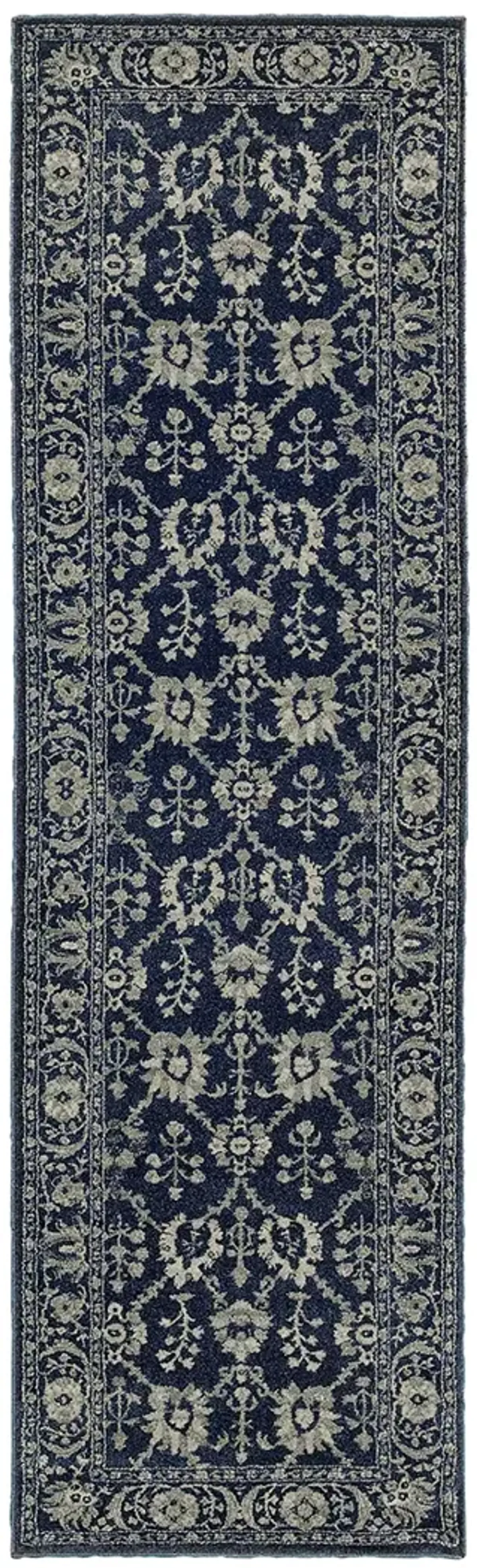 Richmond 2'3" x 7'6" Navy Rug