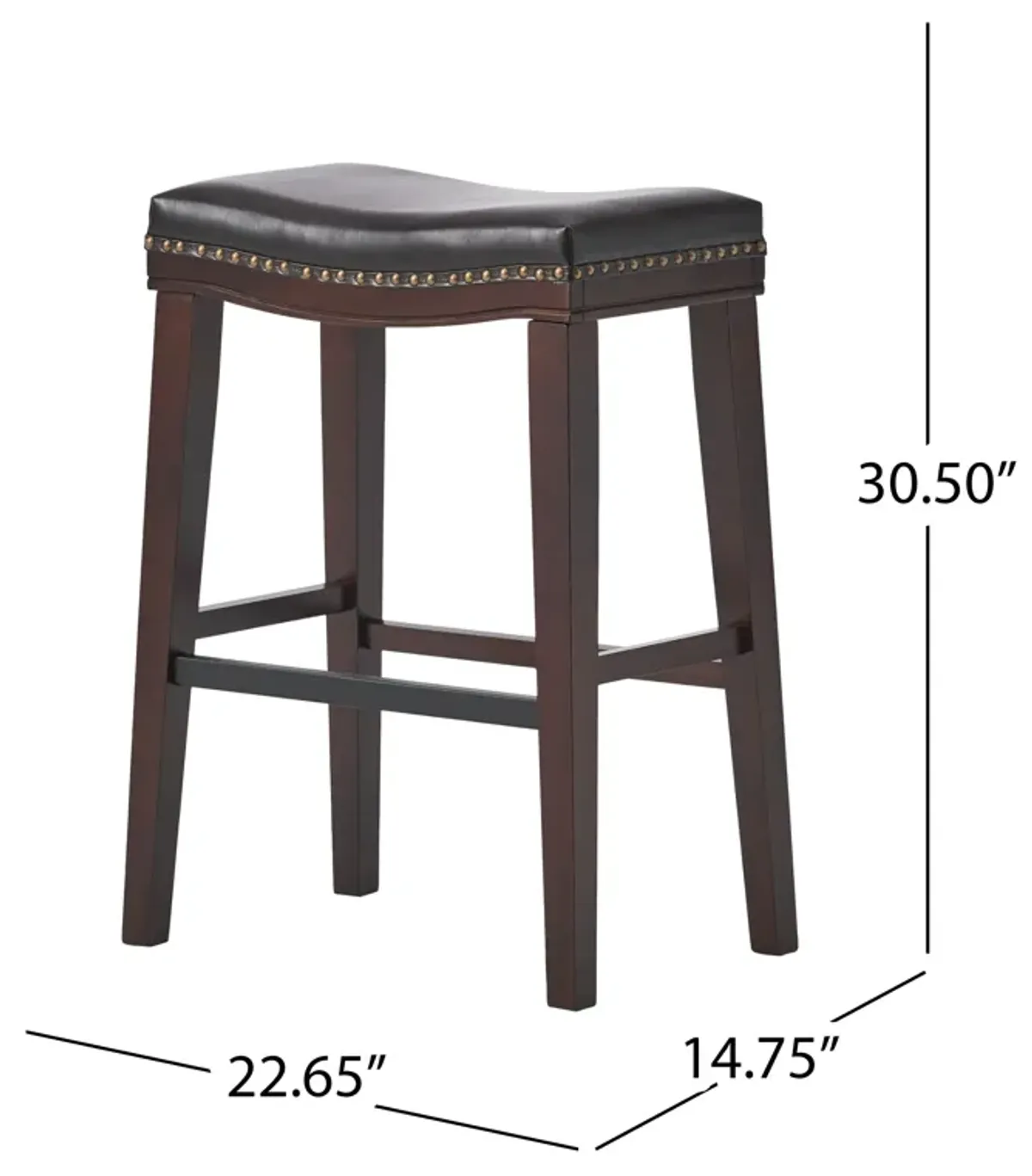 Premium Leather and Rubberwood Bar Stool for Stylish and Durable Dining