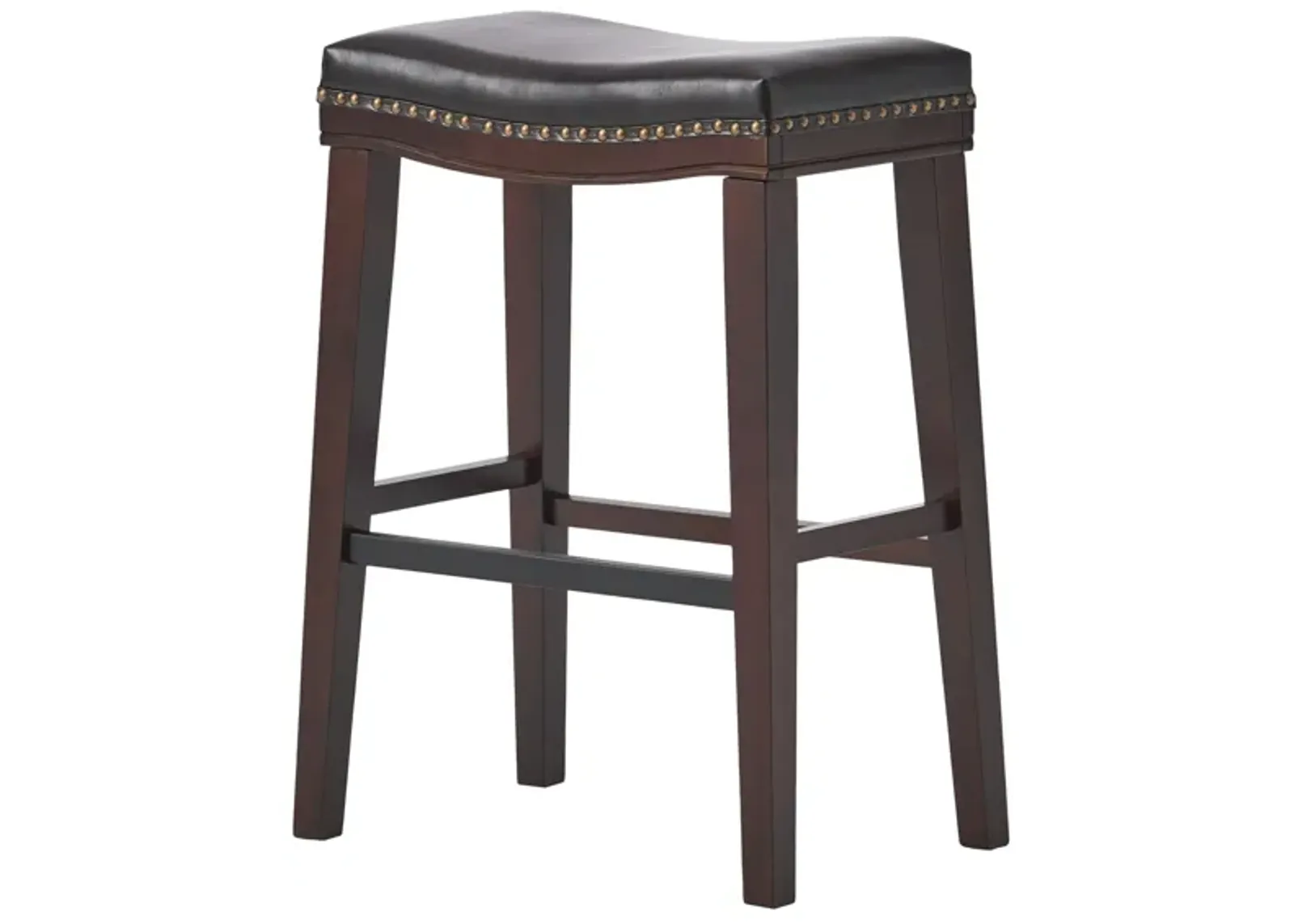 Premium Leather and Rubberwood Bar Stool for Stylish and Durable Dining