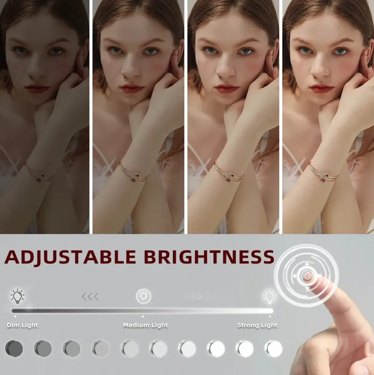 23''x19''  Hollywood Makeup Vanity Mirror 15 LED Bulbs USB Port White