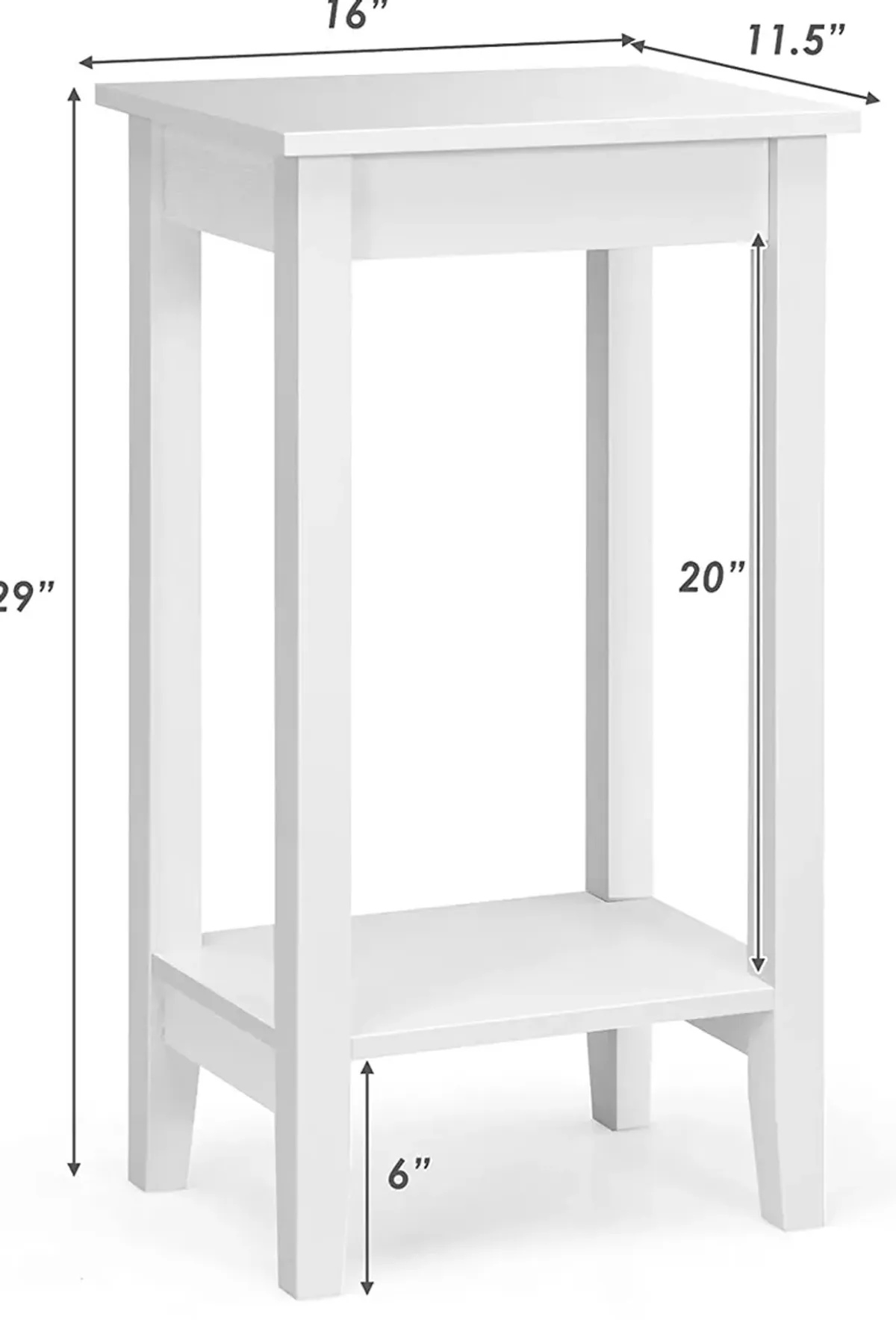 Set of 2 Versatile 2-Tier End Table with Storage Shelf