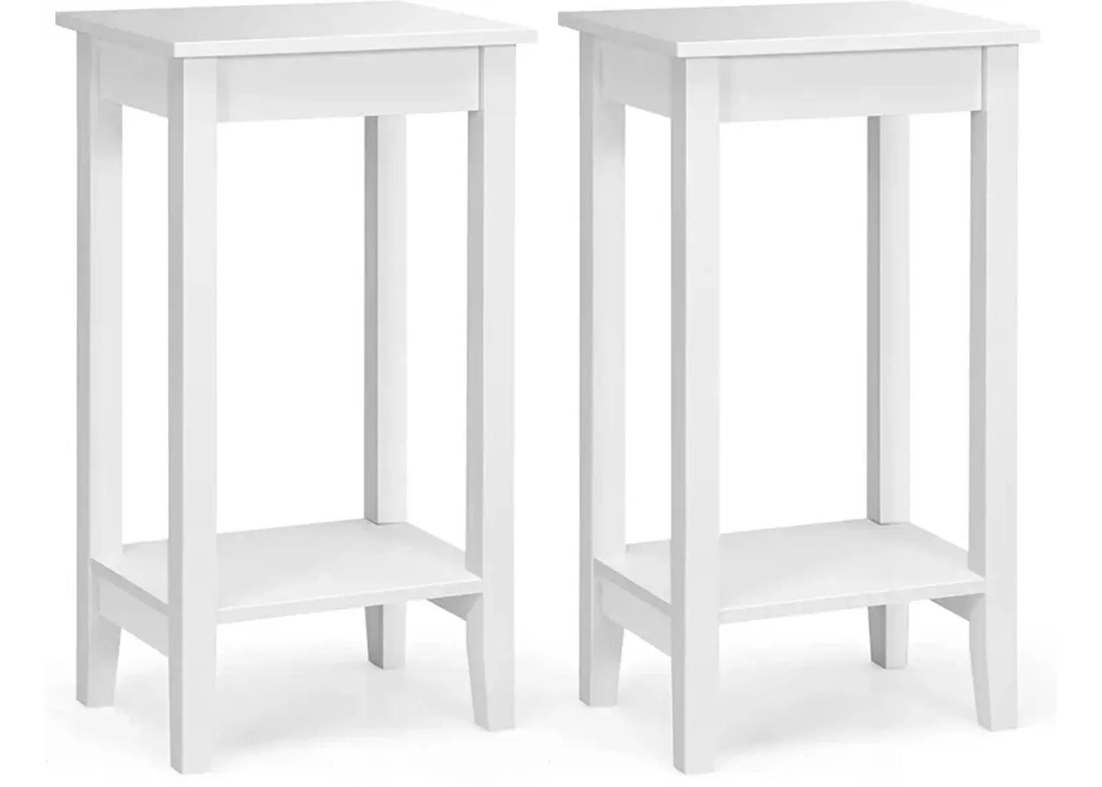 Set of 2 Versatile 2-Tier End Table with Storage Shelf