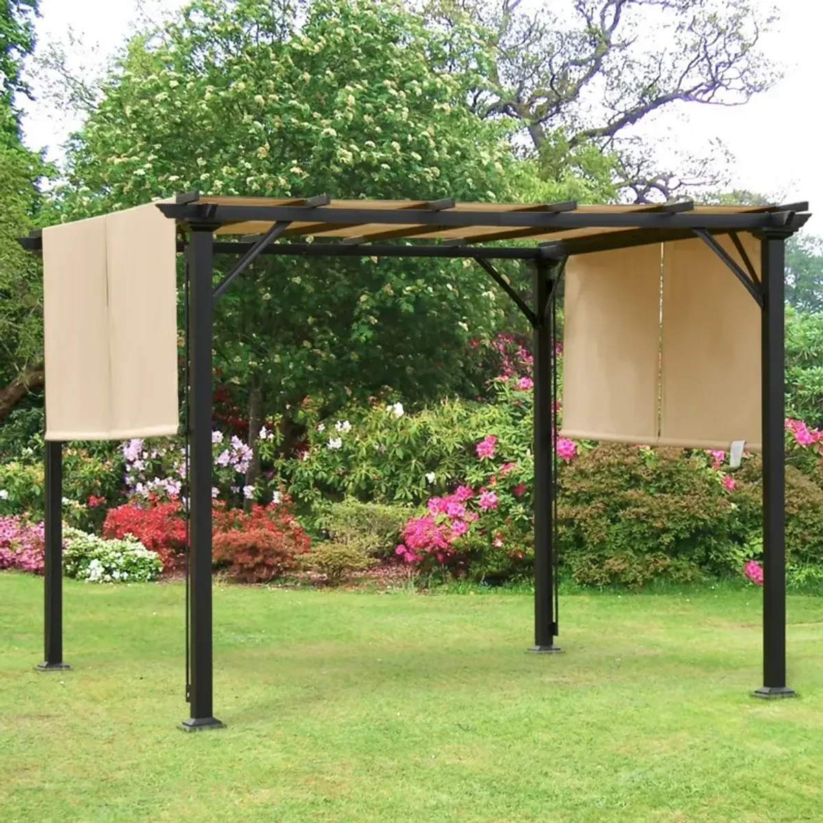 Unique Outdoor Shade: 10x10 Retractable Pergola Canopy