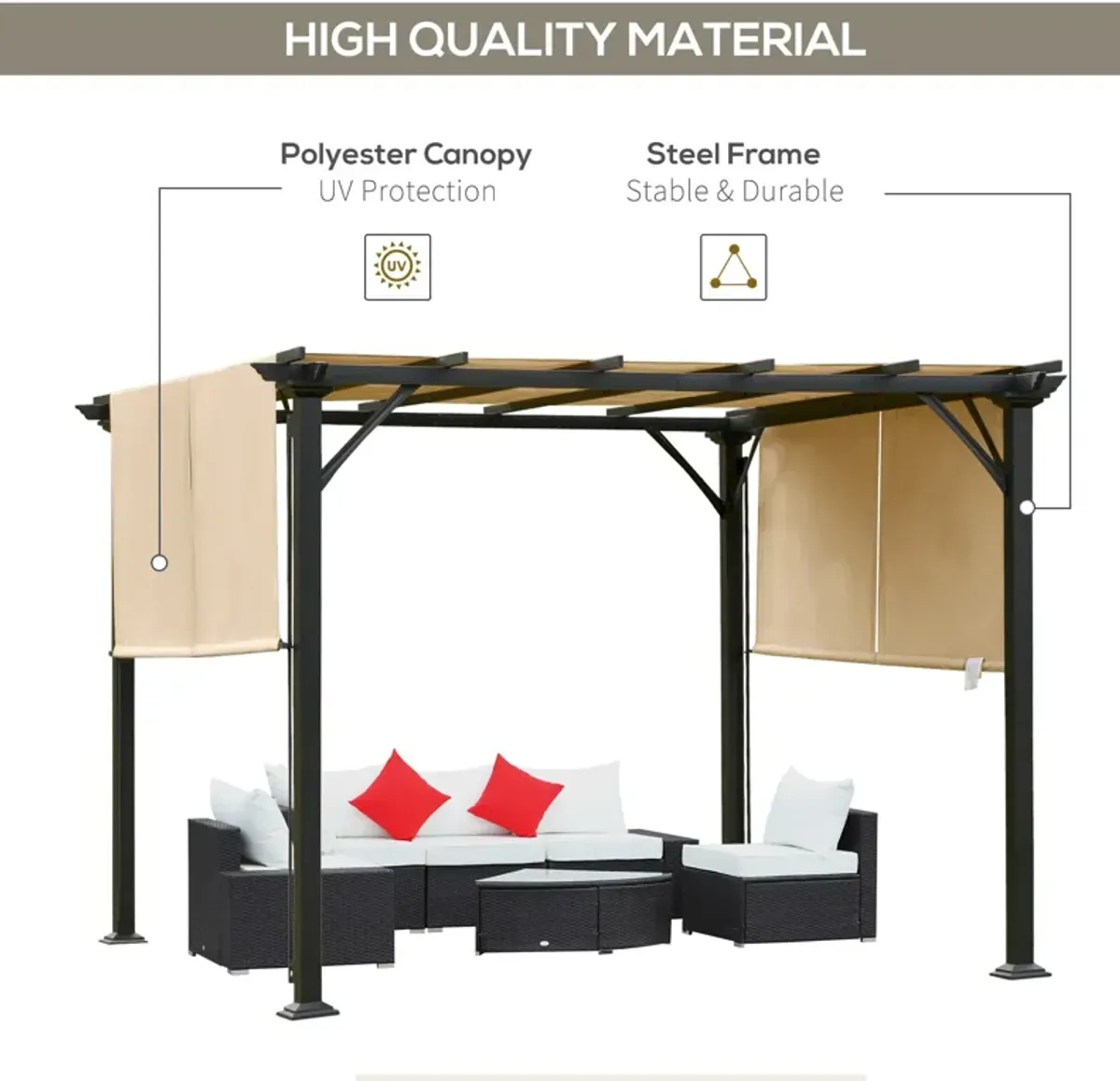 Unique Outdoor Shade: 10x10 Retractable Pergola Canopy