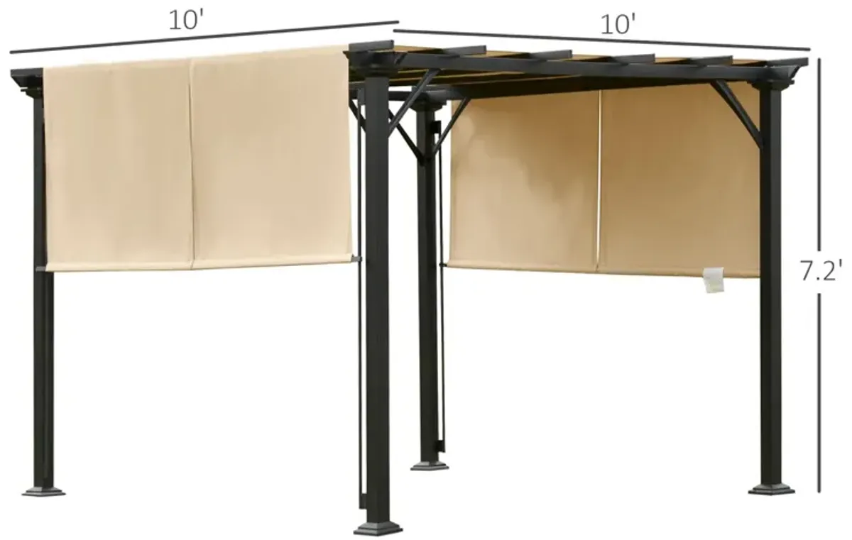 Unique Outdoor Shade: 10x10 Retractable Pergola Canopy