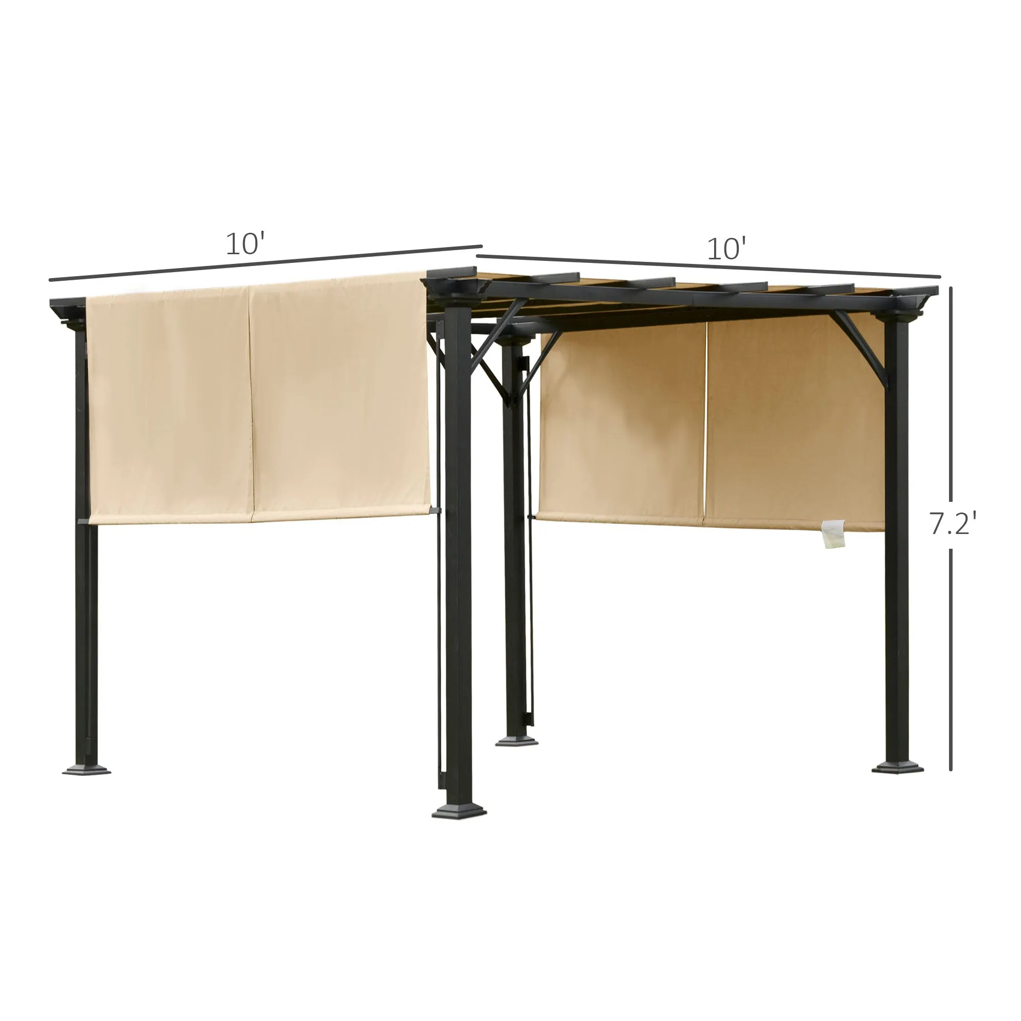 Unique Outdoor Shade: 10x10 Retractable Pergola Canopy