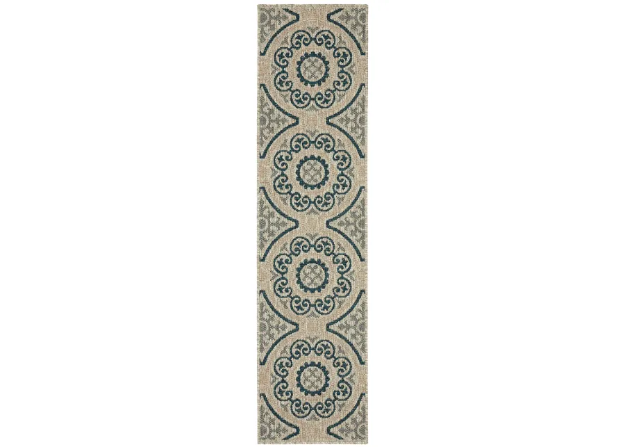 Latitude 1'10" x 7'6" Grey Rug