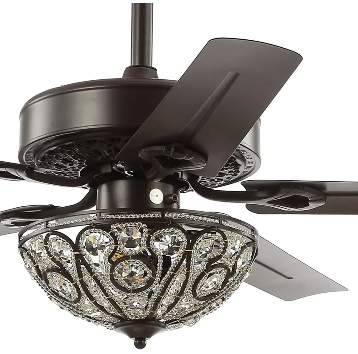 Ali 3-Light Wrought Iron LED Ceiling Fan With Remote