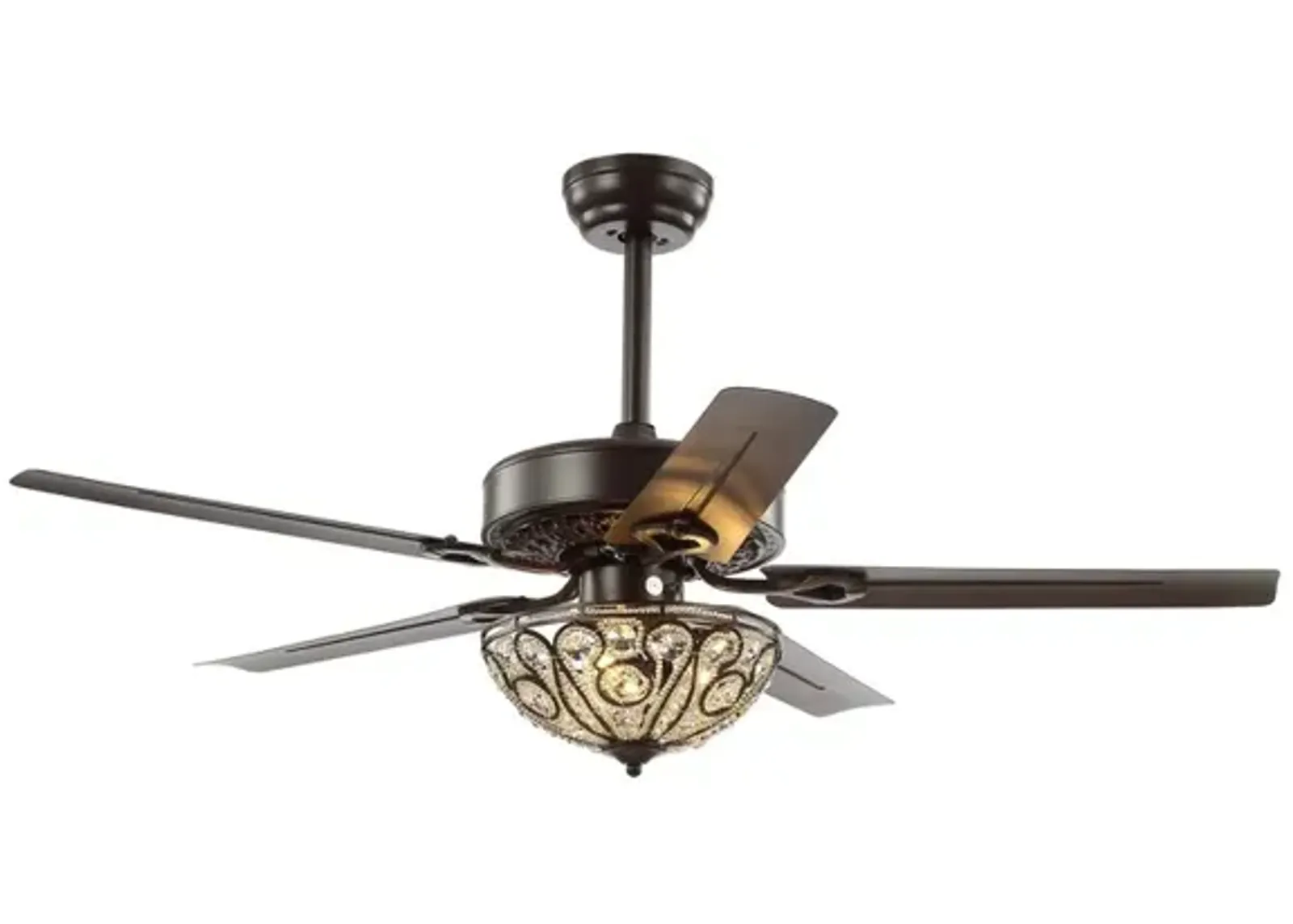 Ali 3-Light Wrought Iron LED Ceiling Fan With Remote