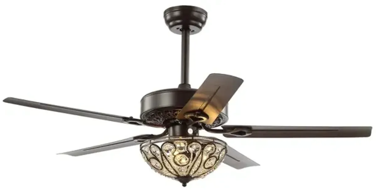 Ali 3-Light Wrought Iron LED Ceiling Fan With Remote