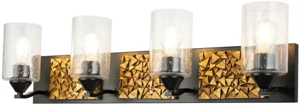 Lucas McKearn Bocage 4 Light Bath Bar In Matte Black And Gold