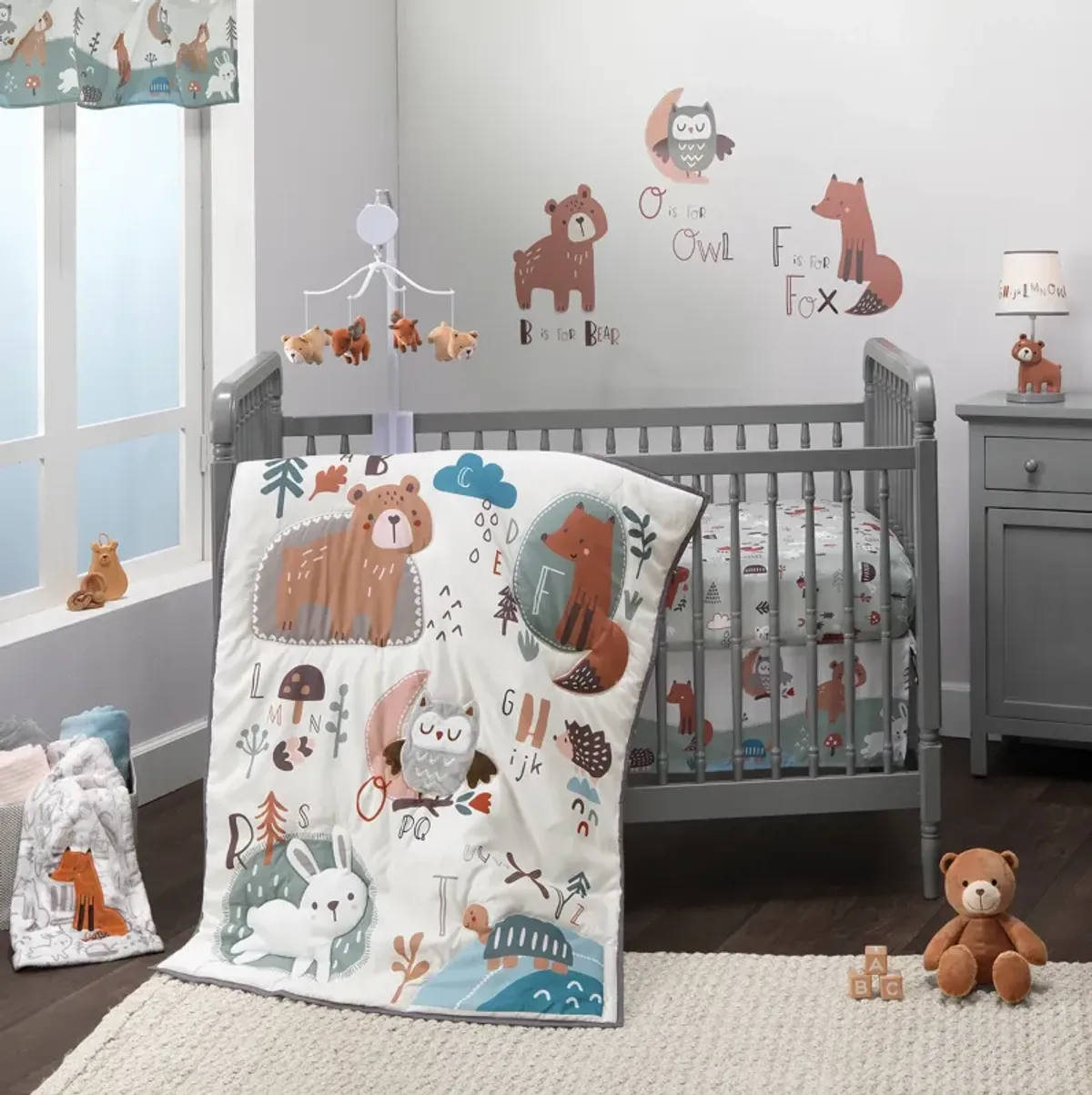 Bedtime Originals Animal Alphabet 3-Piece Infant Nursery Baby Crib Bedding Set