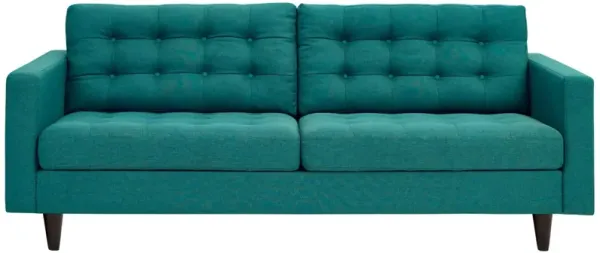Empress Upholstered Sofa - Exquisite Design, Tufted Buttons, Luxurious Cushions, Elegant Armrests, Solid Wood Legs, Bonded Leather Upholstery