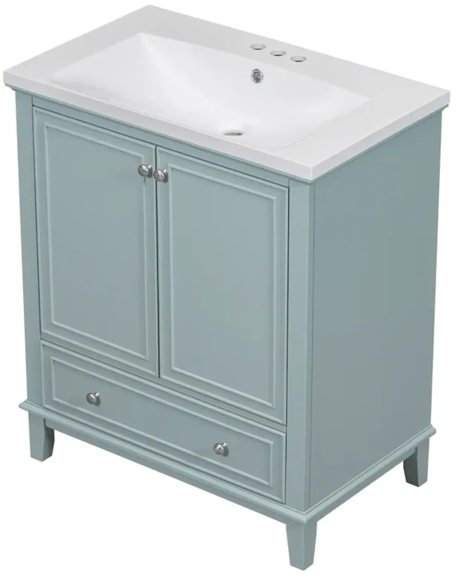 Gewnee 30" Green Bathroom Vanity with Sink - Modern Design, Functional Storage