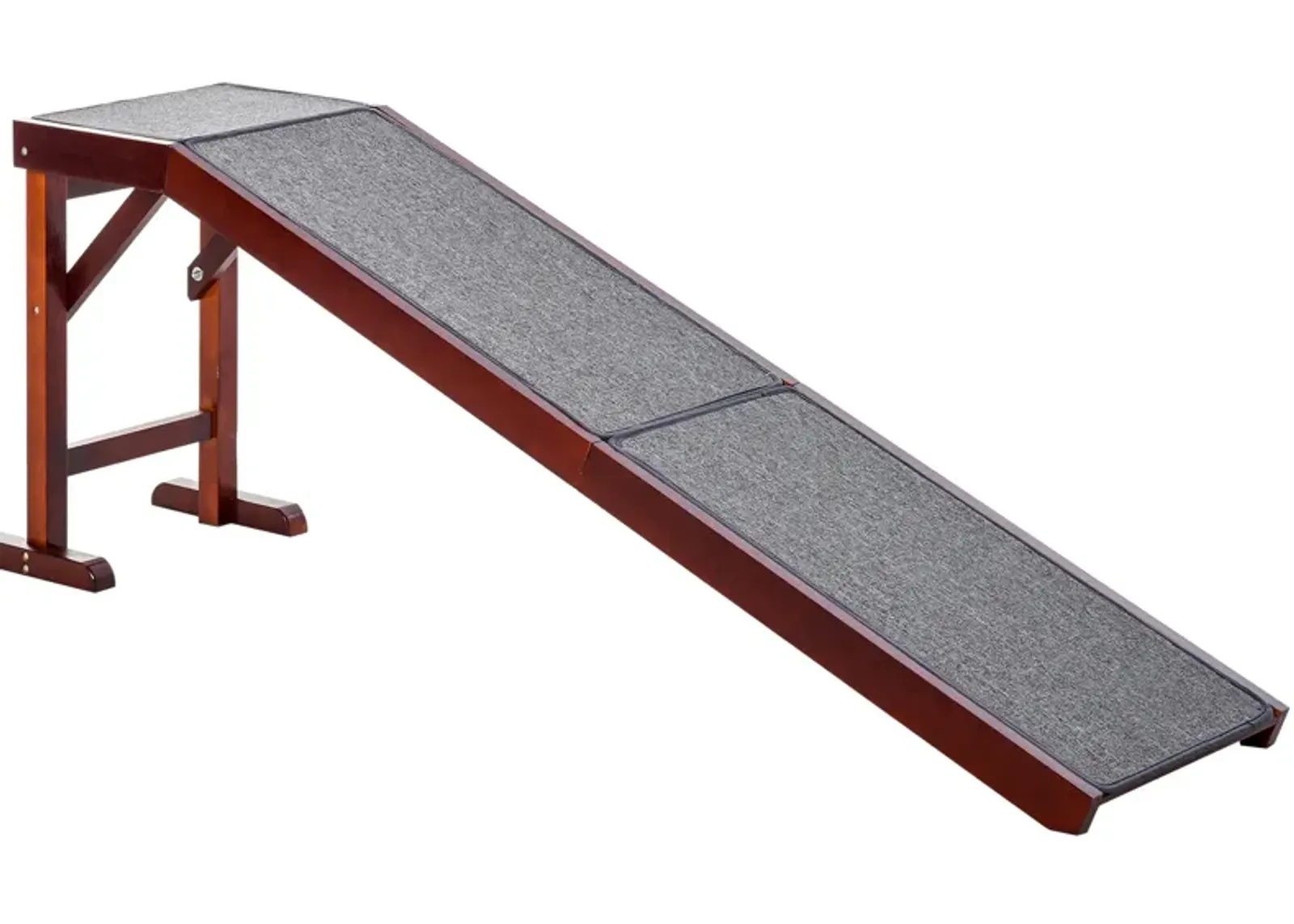 Brown Pet Accessibility: 74" Wooden Dog Ramp for Bed