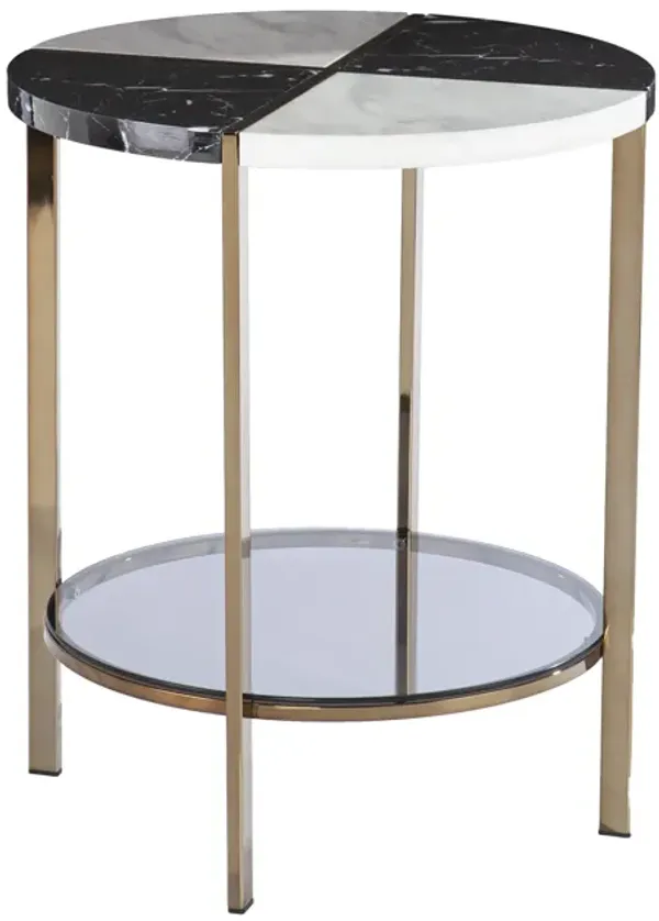 Cortinada Round Faux Marble End Table