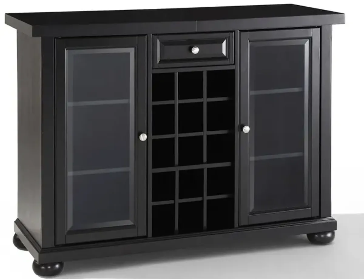 Crosley Furniture Alexandria Sliding Top Bar Cabinet Black