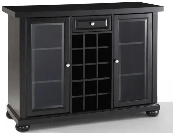 Crosley Furniture Alexandria Sliding Top Bar Cabinet Black