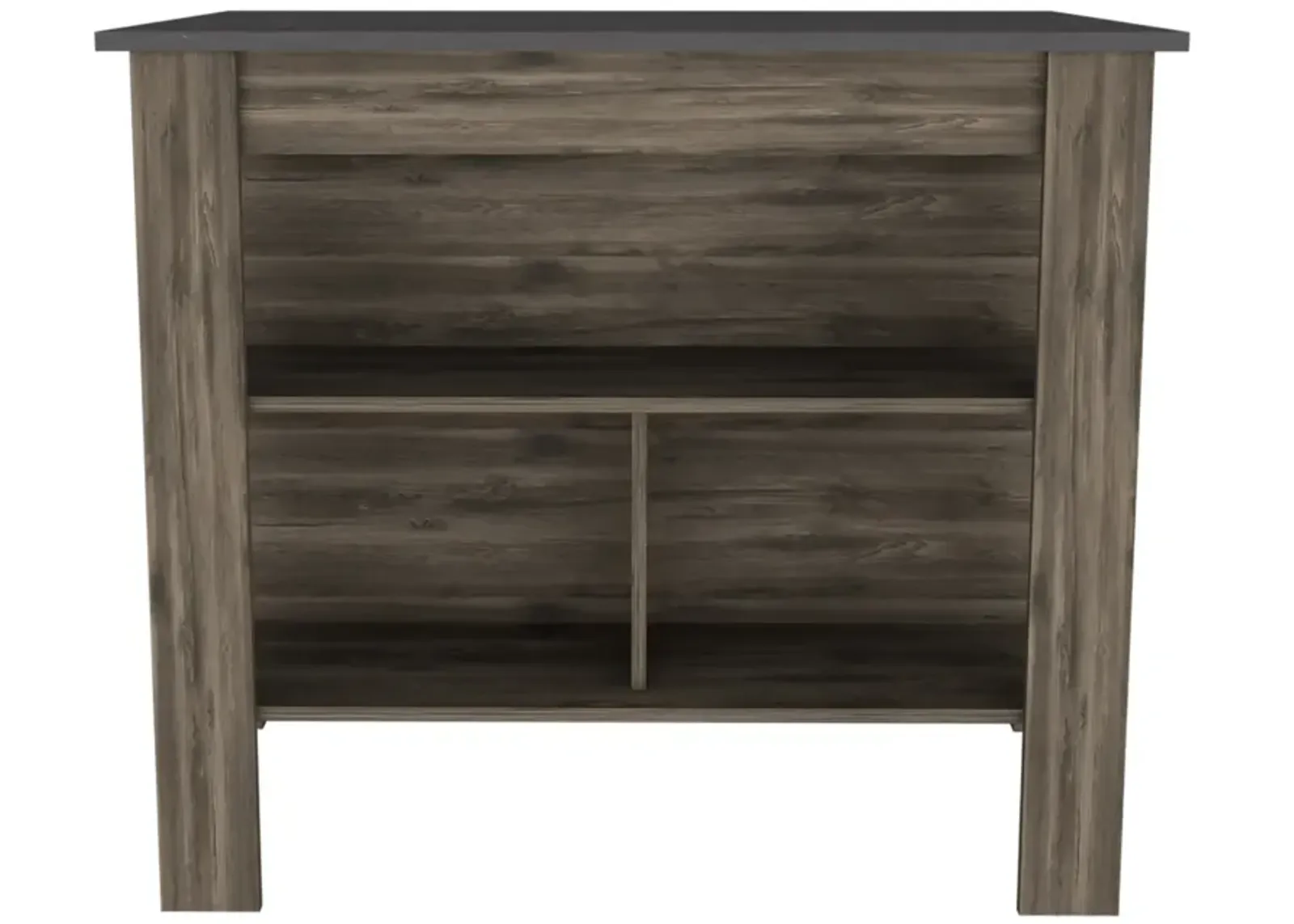 Cala Kitchen Island, Four Legs, Three Shelves - Dark Brown Onyx