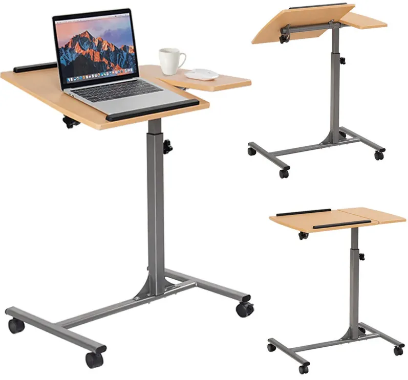 Costway 1PC Adjustable Laptop Notebook Desk Table Stand Holder Swivel Home Office Wheel