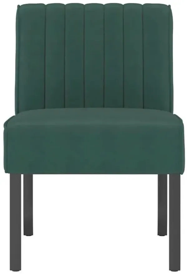 Modern Dark Green Velvet Slipper Chair