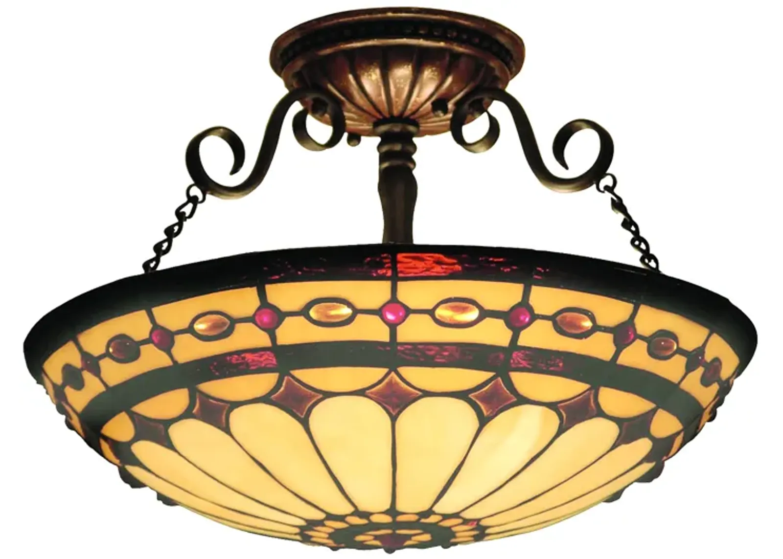 Diamond Ring 16'' Wide 3-Light Semi Flush Mount