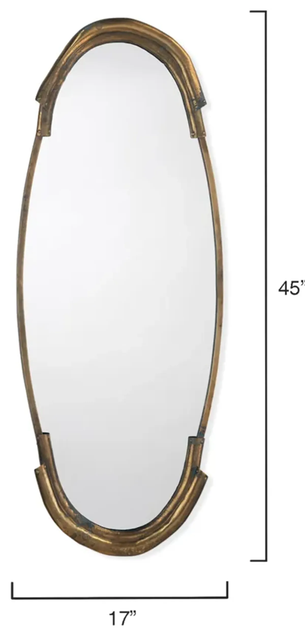 Margaux Metal Mirror, Antique Brass