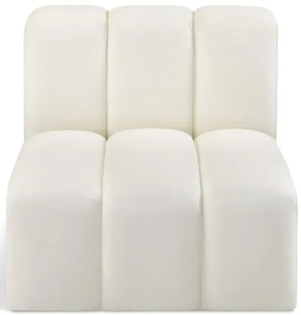 Meridian Furniture Arc Cream Vegan Leather Straight Chair