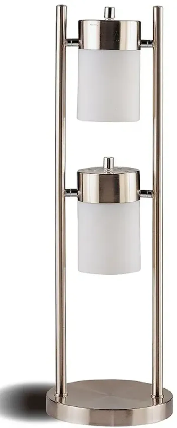 Munson 25-inch 2 Swivel Lights Bedside Table Lamp Silver
