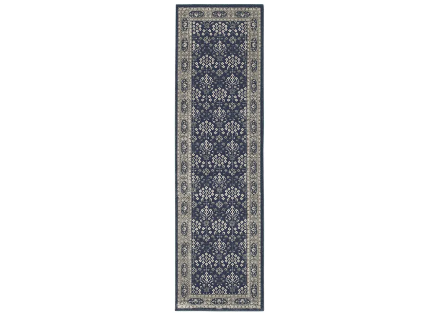 Richmond 2'3" x 7'6" Navy Rug