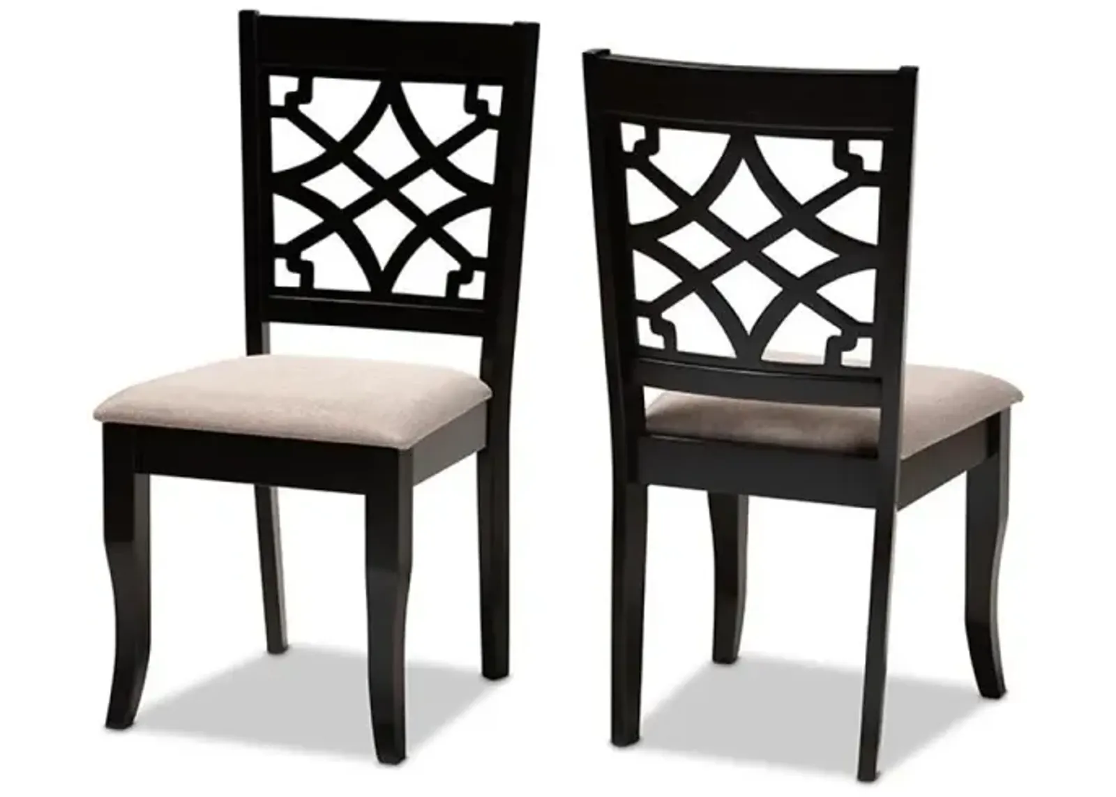 Espresso Brown Finished Wood 2-Piece Dining Chair Set