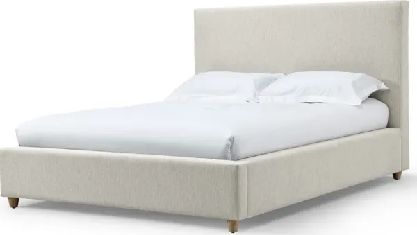 Olivia Upholstered Full-size Bed in Ivory