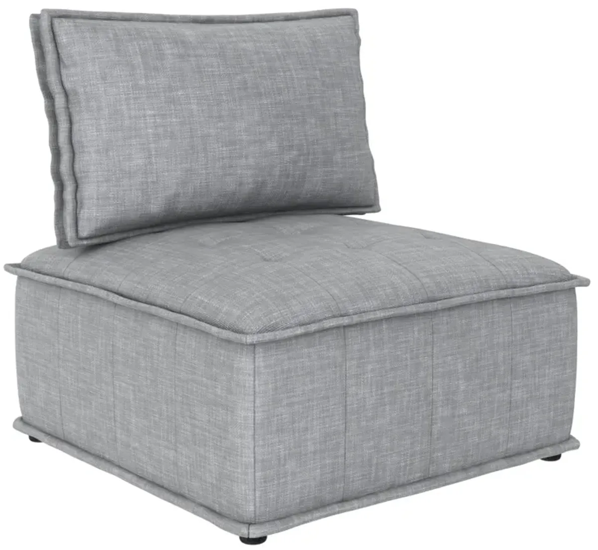 Amos Modular Chair for Sectional Sofa, Gray Linen