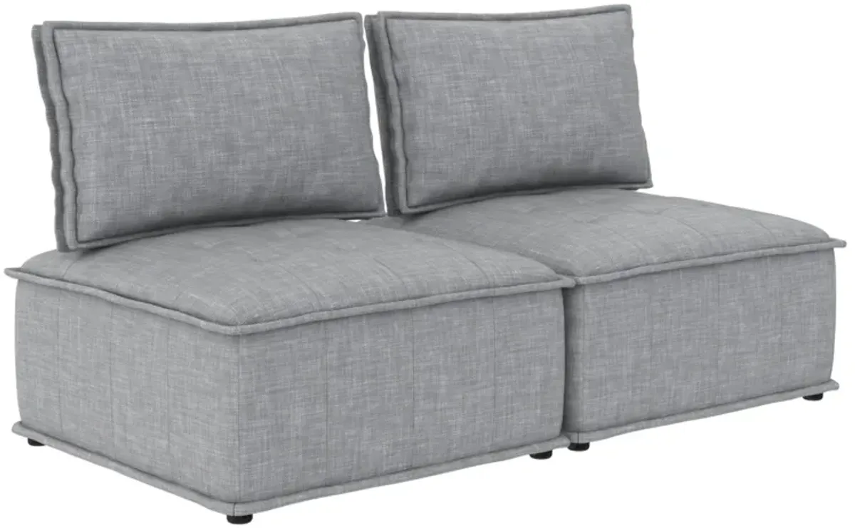 Amos Modular Chair for Sectional Sofa, Gray Linen