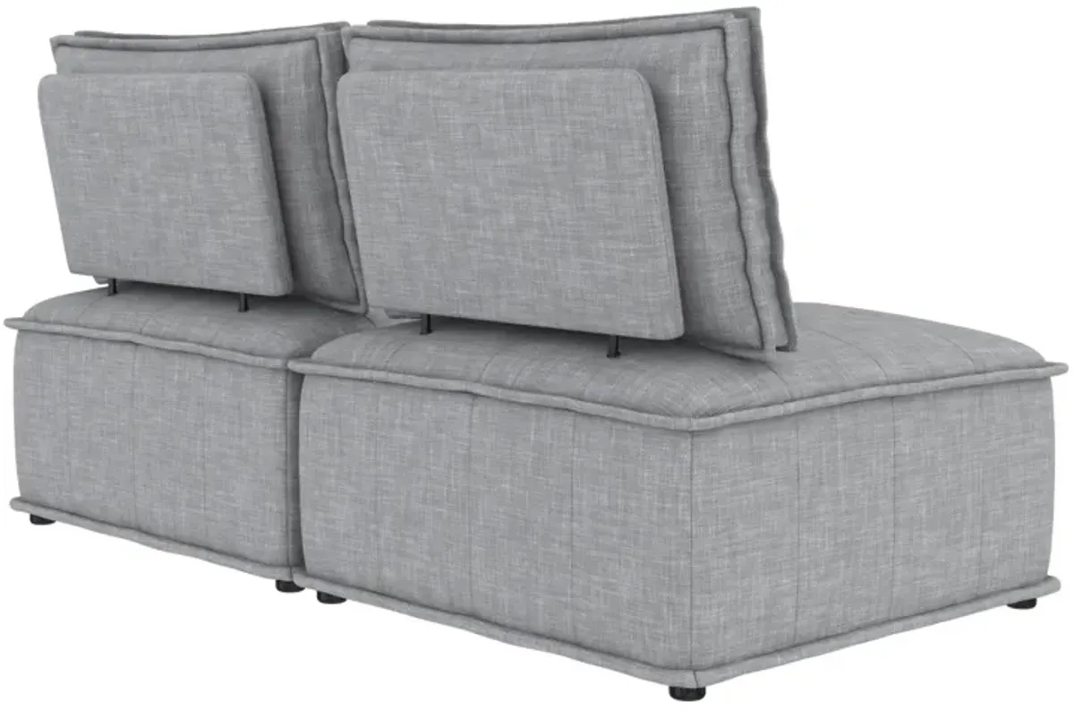 Amos Modular Chair for Sectional Sofa, Gray Linen