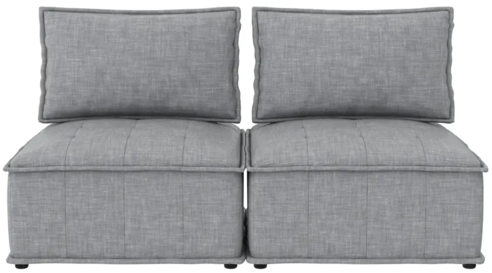 Amos Modular Chair for Sectional Sofa, Gray Linen