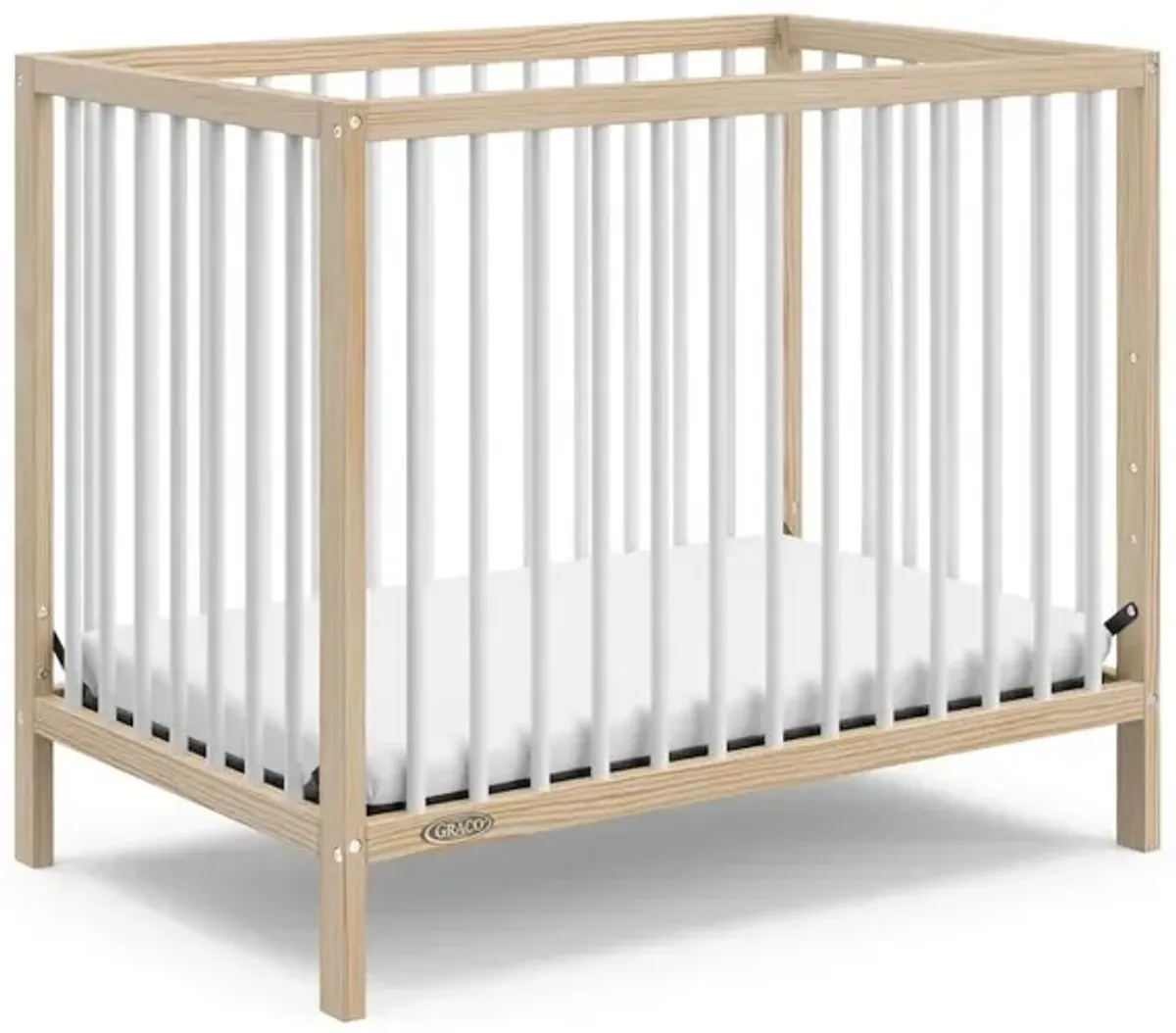 Graco Teddi 4-in-1 Convertible Mini Crib - Natural with White