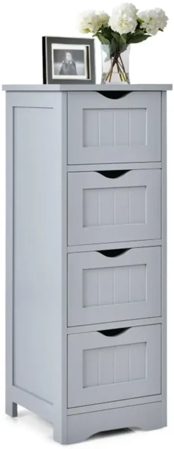 4-Drawer Freestanding Floor Cabinet with Anti-Toppling Device