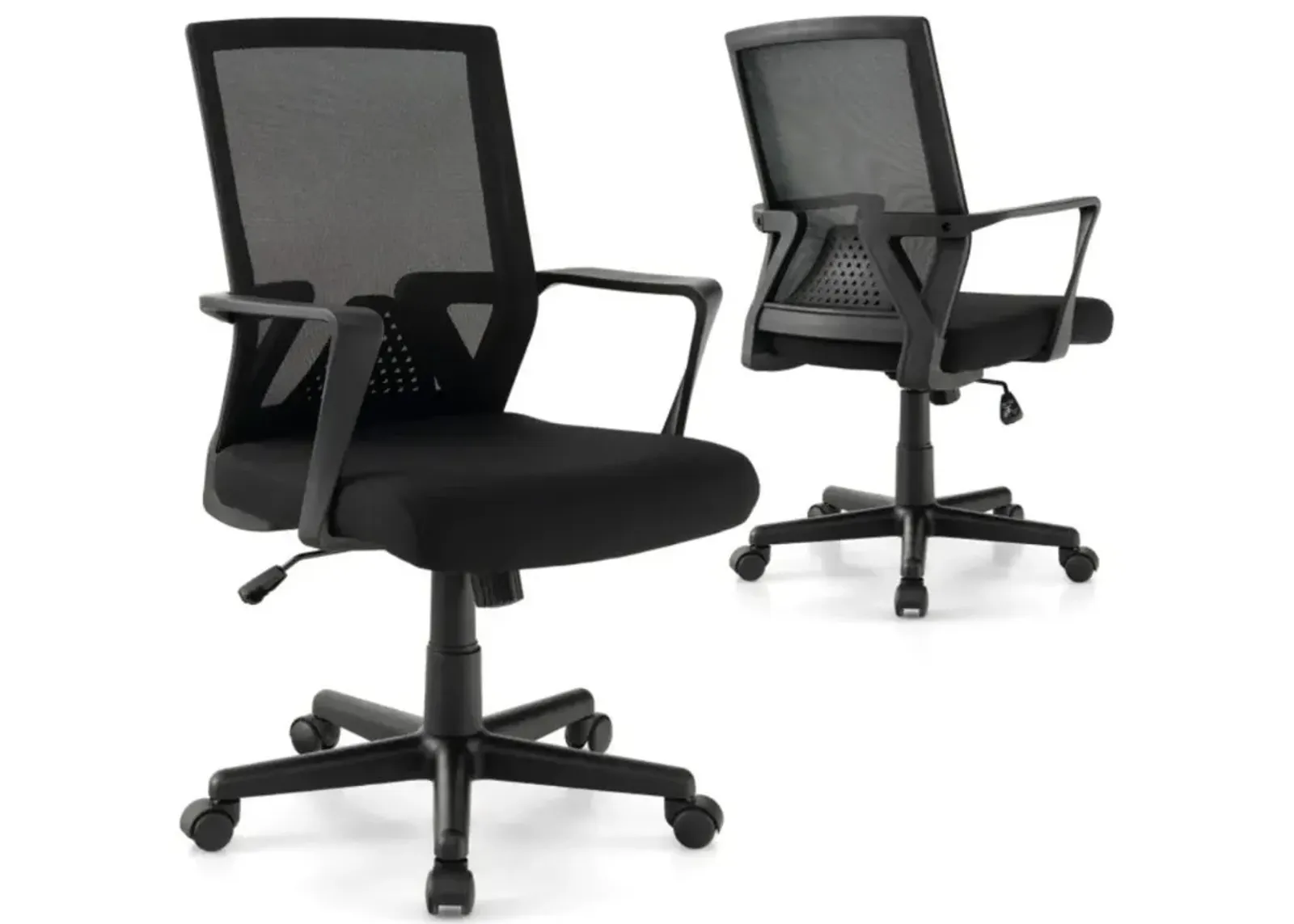 Hivvago Ergonomic Desk Chair with Lumbar Support and Rocking Function-Black