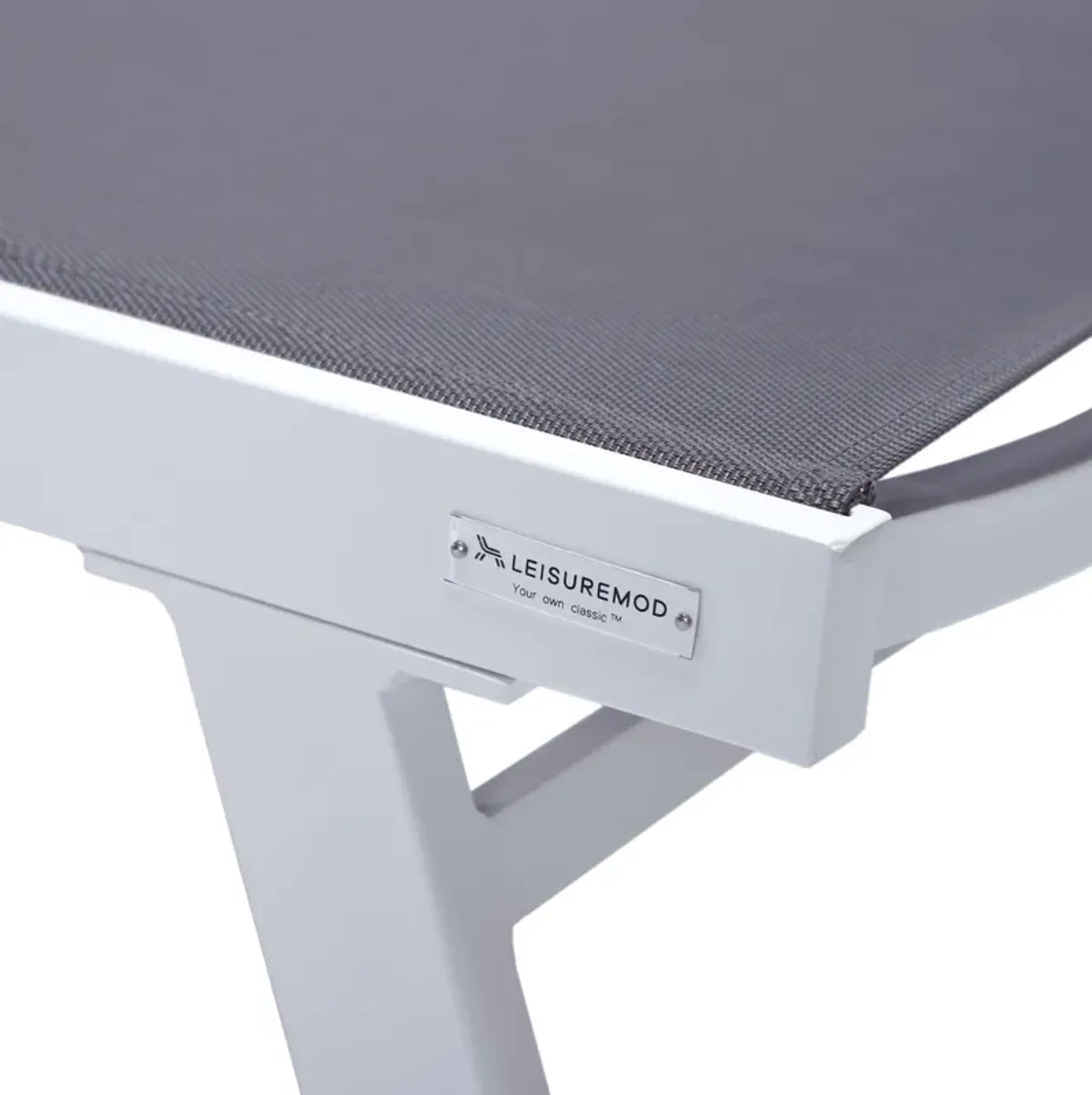 LeisureMod Marlin Adjustable Patio Chaise Lounge Chair with Armrests – White Aluminum Set of 2
