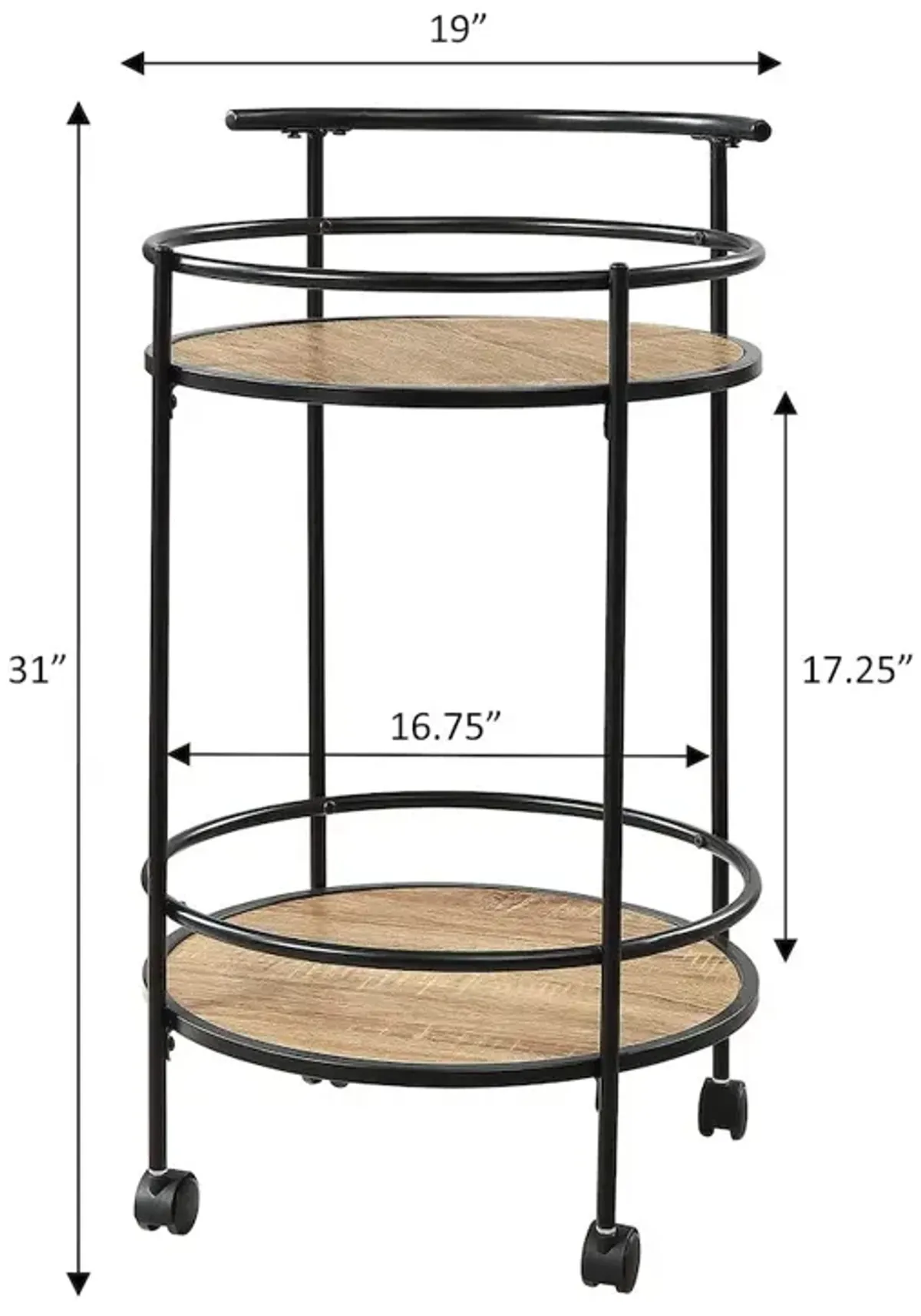 Convenience Concepts Designs2Go Charlie Serving Bar Cart