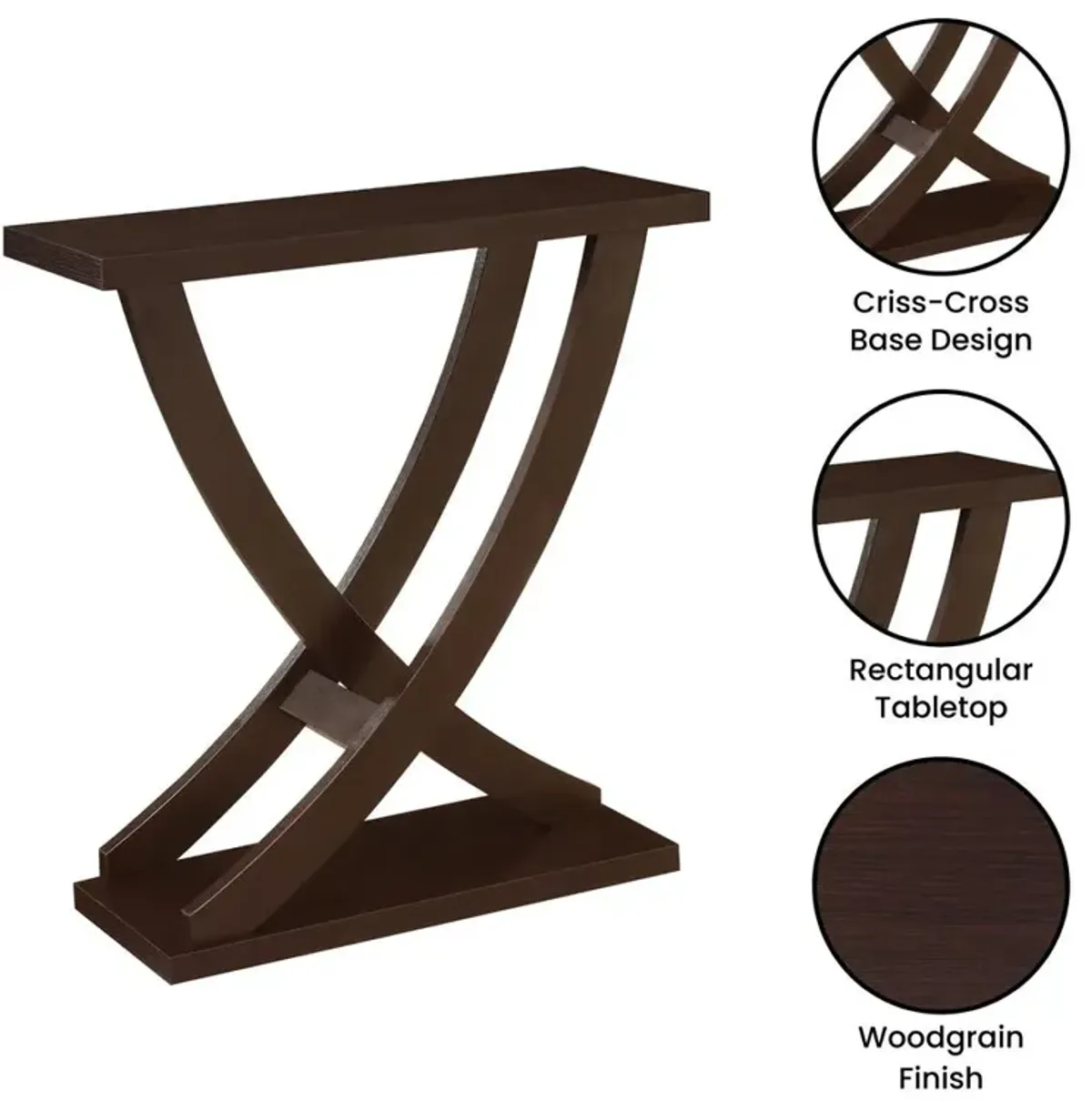 Convience Concept, Inc. Newport Criss-Cross Console Table