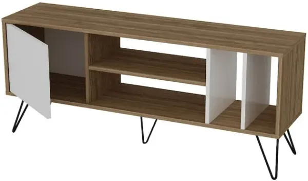 Decorotika Mistico 55'' Tv Stand - Walnut & White