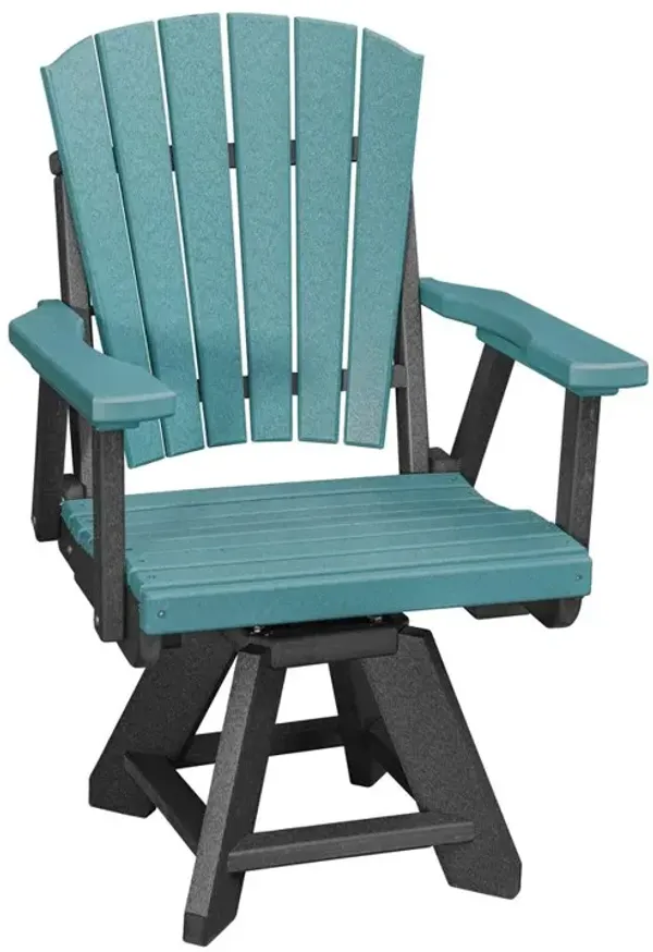 American Furniture Classics Dining Height Swivel Arm Chair in Aruba Blue with a Black Base