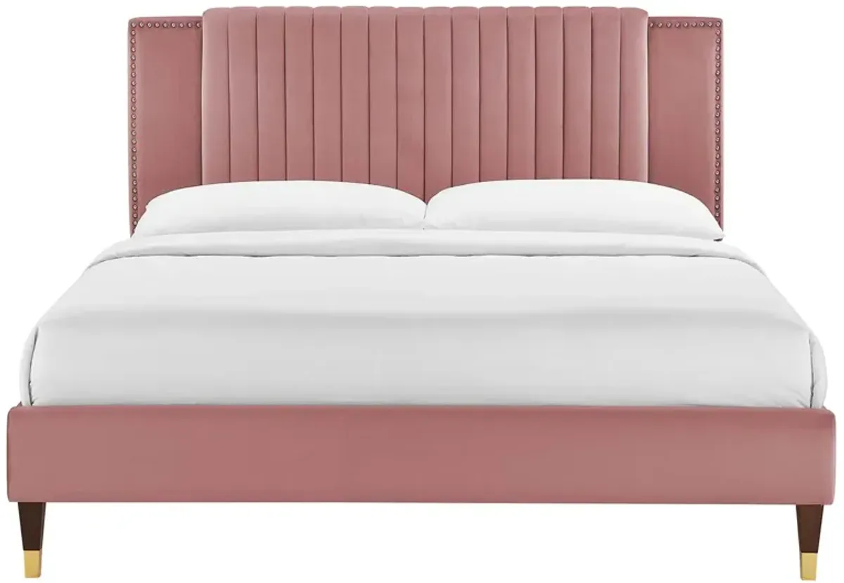 Modway - Zahra Channel Tufted Performance Velvet Twin Platform Bed