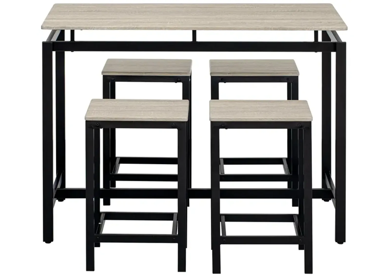 Merax Industrial 5-Piece Kitchen Counter Height Table Dining  Set